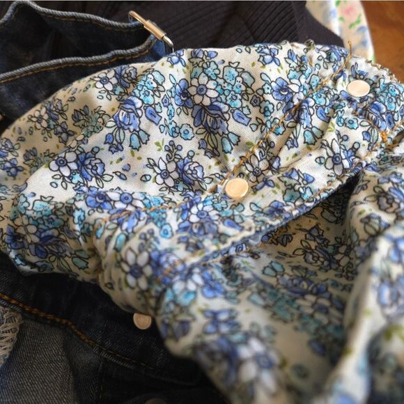 Denim Button-Front Pinafore Midi Jumper Dress - Picture 8 of 8